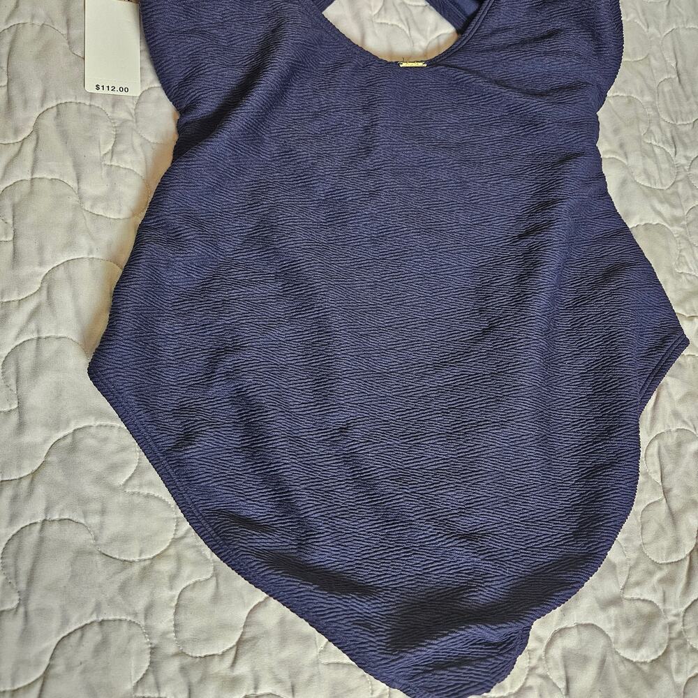 NWT Anne Cole Swimsuit Twist Front Textured One Piece Swimsuit Sz 12 - Picture 9 of 12